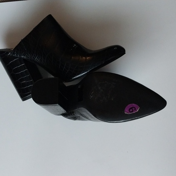 Steve Madden Mule BOOTIE BLACK BLOCK The DITTY Crocodile 6.5 M NEW - Picture 4 of 6